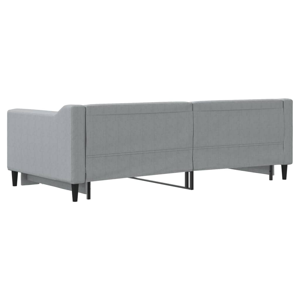 Daybed with Trundle without Mattress Light Grey 90x190 cm Single - Bargainia.com - 