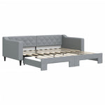 Daybed with Trundle without Mattress Light Grey 90x190 cm Single - Bargainia.com - 