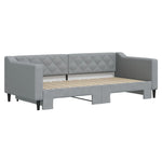 Daybed with Trundle without Mattress Light Grey 90x190 cm Single - Bargainia.com - 