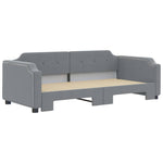 Daybed with Trundle without Mattress Light Grey 90x190 cm Single - Bargainia.com - 