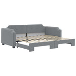 Daybed with Trundle without Mattress Light Grey 90x190 cm Single - Bargainia.com - 