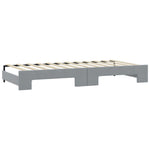 Daybed with Trundle without Mattress Light Grey 90x190 cm Single - Bargainia.com - 