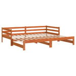 Daybed with Trundle without Mattress Wax Brown 90x200 cm Solid Wood - Bargainia.com - 
