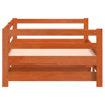 Daybed with Trundle without Mattress Wax Brown 90x200 cm Solid Wood - Bargainia.com - 