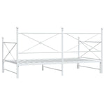 Daybed with Trundle without Mattress White 100x190 cm Steel - Bargainia.com - 