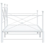 Daybed with Trundle without Mattress White 100x190 cm Steel - Bargainia.com - 