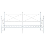 Daybed with Trundle without Mattress White 100x190 cm Steel - Bargainia.com - 