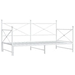 Daybed with Trundle without Mattress White 100x190 cm Steel - Bargainia.com - 