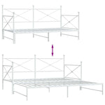 Daybed with Trundle without Mattress White 100x190 cm Steel - Bargainia.com - 
