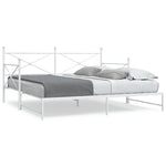 Daybed with Trundle without Mattress White 100x190 cm Steel - Bargainia.com - 