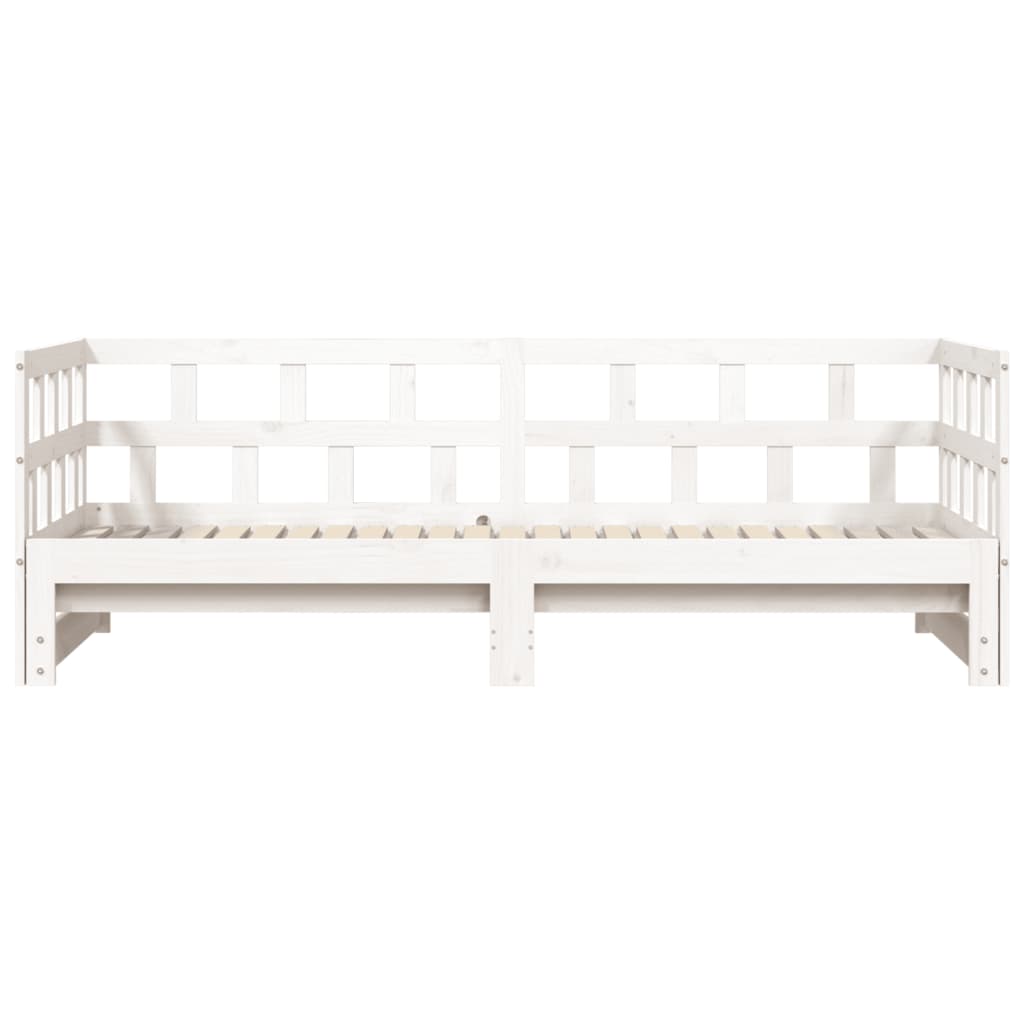 Daybed with Trundle without Mattress White 80x200 cm Solid Wood - Bargainia.com - 