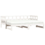 Daybed with Trundle without Mattress White 80x200 cm Solid Wood - Bargainia.com - 