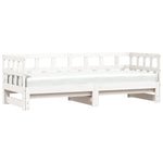 Daybed with Trundle without Mattress White 80x200 cm Solid Wood - Bargainia.com - 