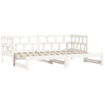 Daybed with Trundle without Mattress White 80x200 cm Solid Wood - Bargainia.com - 