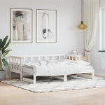 Daybed with Trundle without Mattress White 80x200 cm Solid Wood - Bargainia.com - 