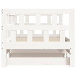 Daybed with Trundle without Mattress White 80x200 cm Solid Wood - Bargainia.com - 