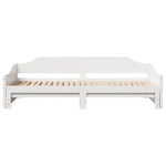 Daybed with Trundle without Mattress White 90x200 cm Solid Wood - Bargainia.com - 