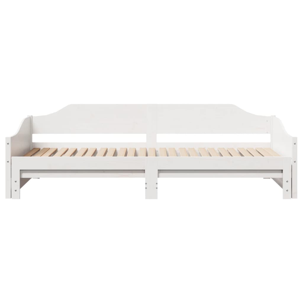 Daybed with Trundle without Mattress White 90x200 cm Solid Wood - Bargainia.com - 