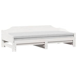 Daybed with Trundle without Mattress White 90x200 cm Solid Wood - Bargainia.com - 