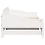 Daybed with Trundle without Mattress White 90x200 cm Solid Wood - Bargainia.com - 