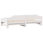 Daybed with Trundle without Mattress White 90x200 cm Solid Wood - Bargainia.com - 