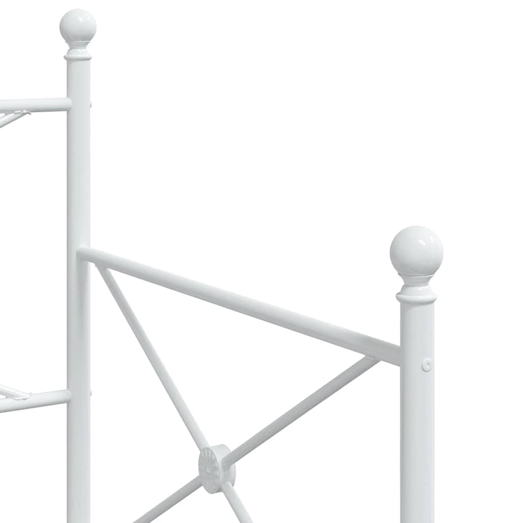 Daybed with Trundle without Mattress White 90x200 cm Steel - Bargainia.com - 