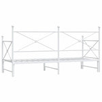 Daybed with Trundle without Mattress White 90x200 cm Steel - Bargainia.com - 