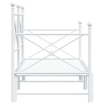 Daybed with Trundle without Mattress White 90x200 cm Steel - Bargainia.com - 