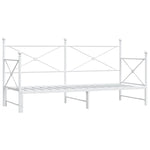 Daybed with Trundle without Mattress White 90x200 cm Steel - Bargainia.com - 