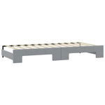 Daybed with Trundle&Drawers without Mattress Light Grey 90x190 cm Single - Bargainia.com - 