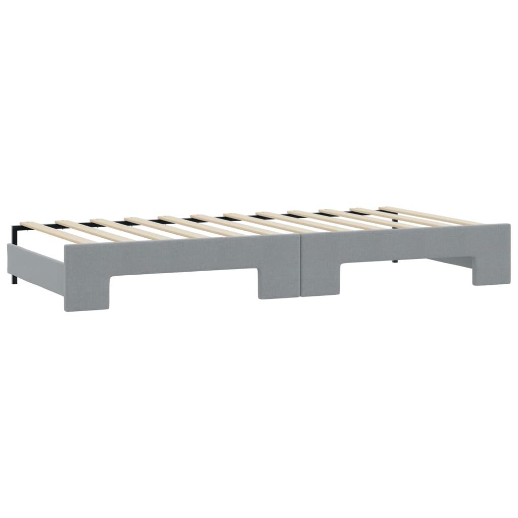 Daybed with Trundle&Drawers without Mattress Light Grey 90x190 cm Single - Bargainia.com - 