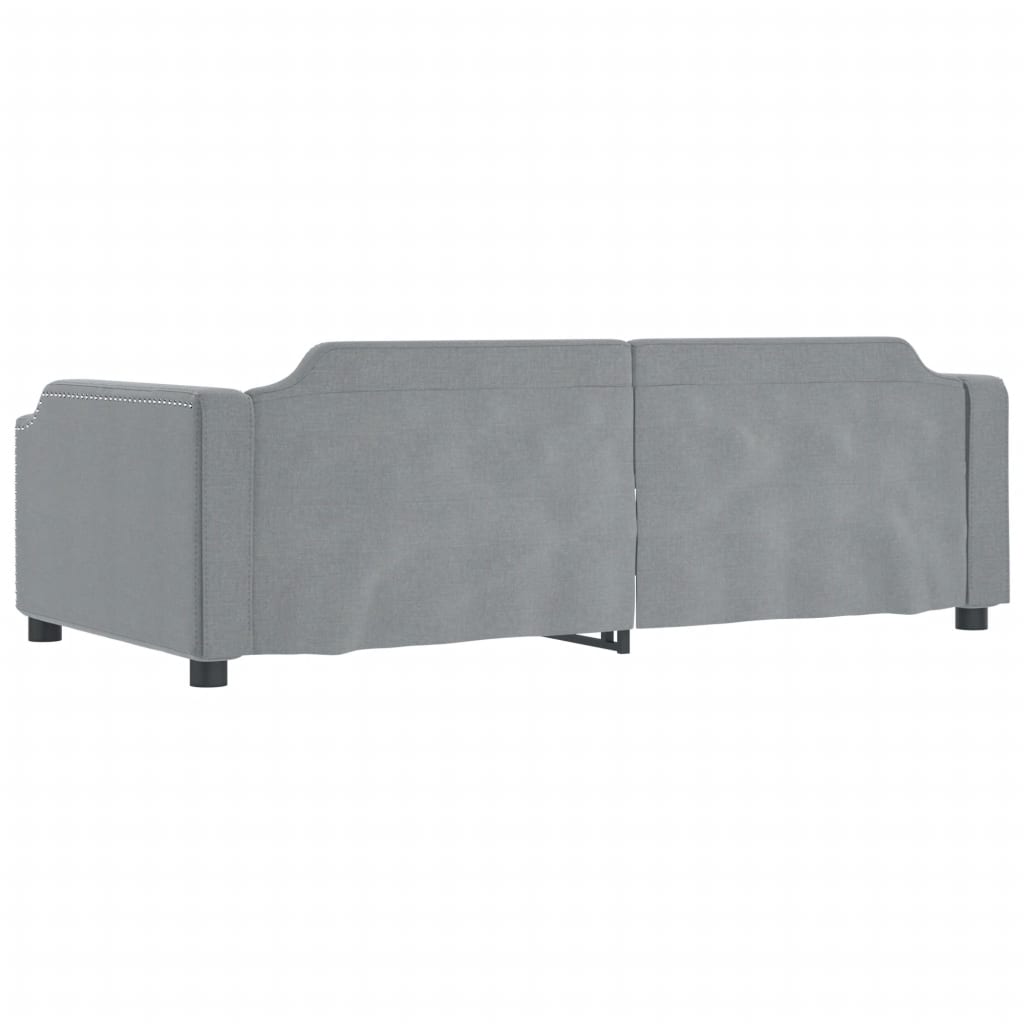 Daybed with Trundle&Drawers without Mattress Light Grey 90x190 cm Single - Bargainia.com - 