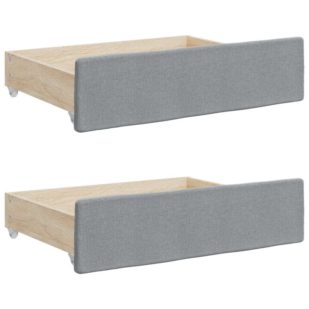 Daybed with Trundle&Drawers without Mattress Light Grey 90x190 cm Single - Bargainia.com - 