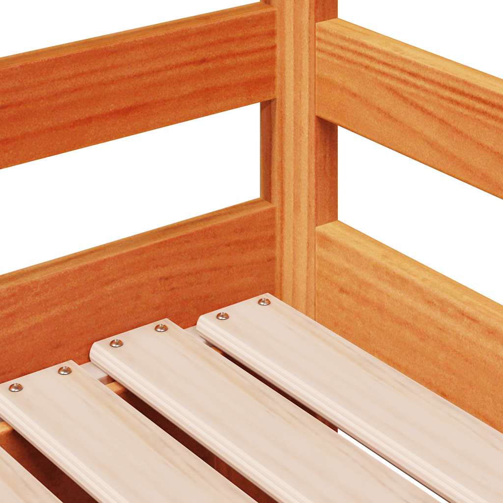 Daybed with Trundle&Drawers without Mattress Wax Brown 80x200 cm - Bargainia.com - 