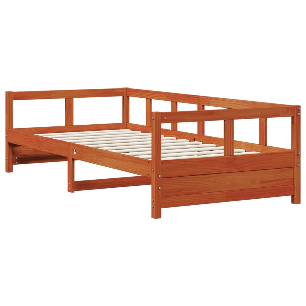 Daybed without Mattress Wax Brown 90x200 cm Solid Wood Pine - Bargainia.com - 