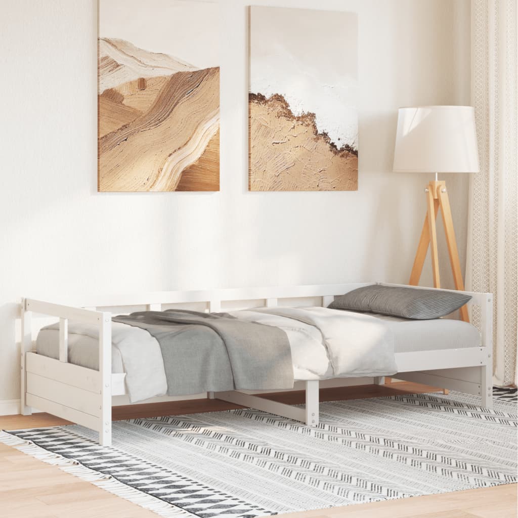 Daybed without Mattress White 90x200 cm Solid Wood Pine - Bargainia.com - 