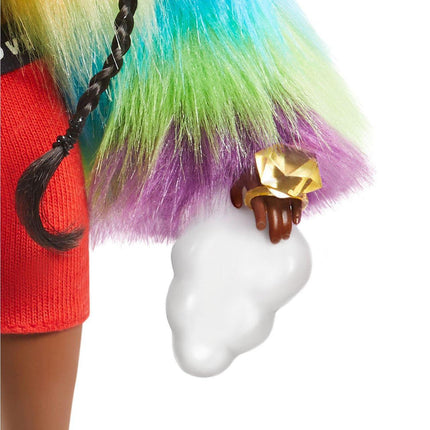Barbie EXTRA Doll #1 in Rainbow Coat with Pet Poodle-887961931884-Bargainia.com