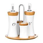 Dela 4pc Bamboo And Ceramic Condiment Set - Bargainia.com - 5018705745114