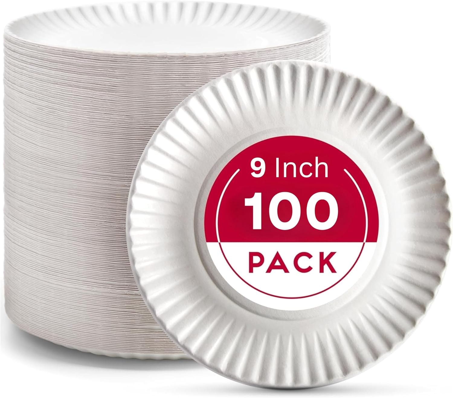 Delight Plus 9" Paper Plate - 100 Pack - Bargainia.com - 5060977240224 - DP - 11135