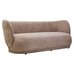 Delray Deep Stone Chenille Curved Three Seater Sofa - Bargainia.com - 