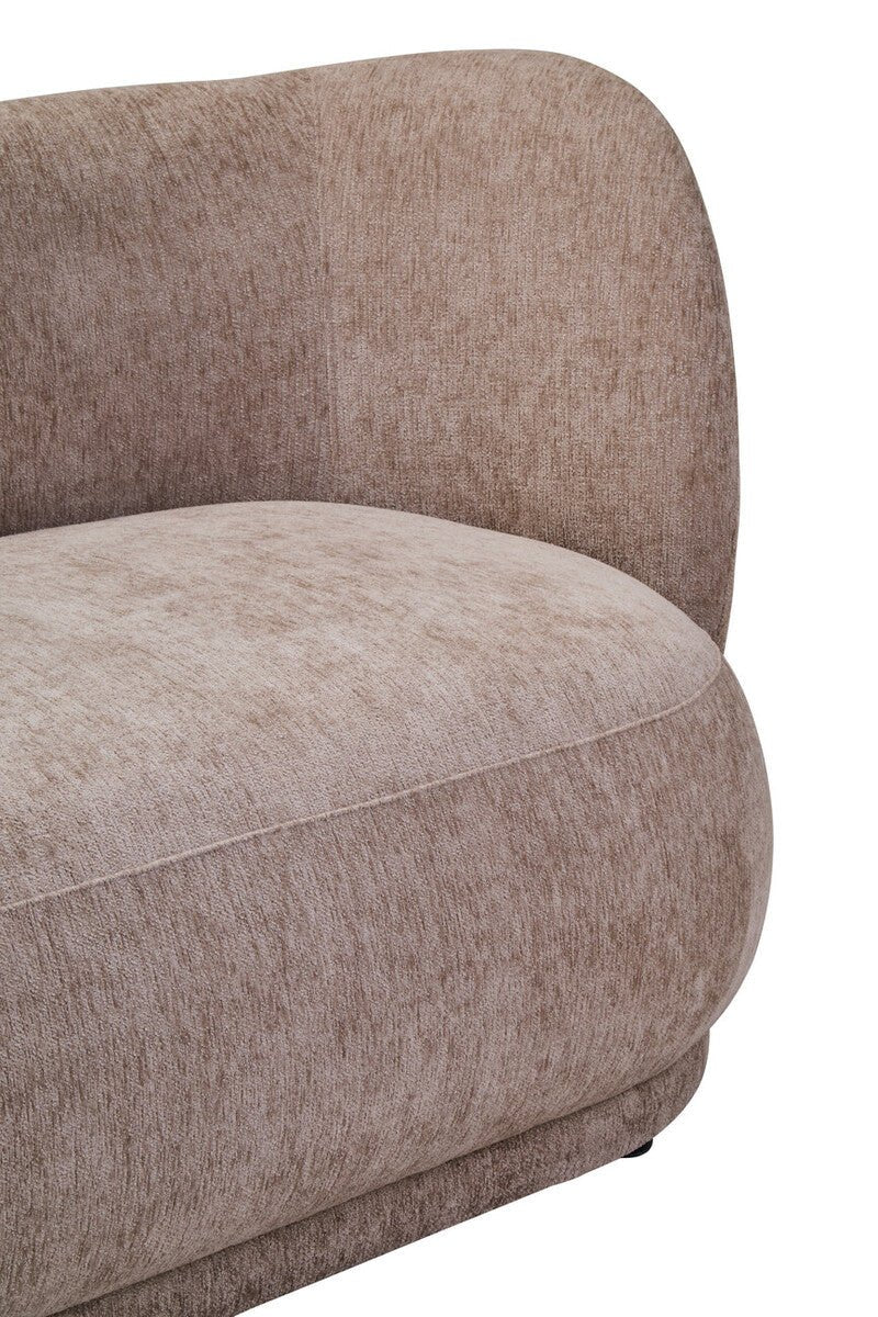 Delray Deep Stone Chenille Curved Three Seater Sofa - Bargainia.com - 