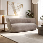 Delray Deep Stone Chenille Curved Three Seater Sofa - Bargainia.com - 