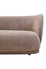 Delray Deep Stone Chenille Curved Three Seater Sofa - Bargainia.com - 
