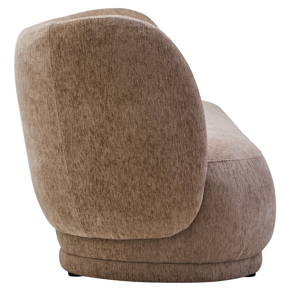 Delray Deep Stone Chenille Curved Three Seater Sofa - Bargainia.com - 