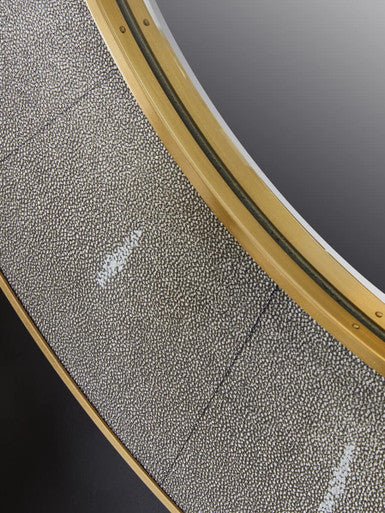 Deruta Grey Shagreen Effect Wall Mirror - Bargainia.com - 5018705991092