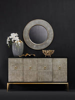 Deruta Grey Shagreen Effect Wall Mirror - Bargainia.com - 5018705991092