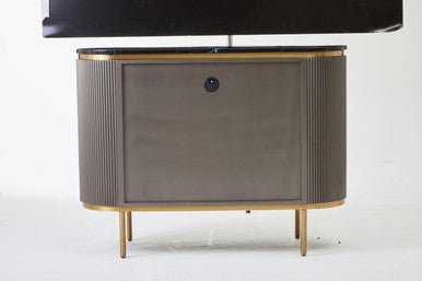 Dervio Grey Two Door Sideboard with Black Marble Top - Bargainia.com - 5018705991023