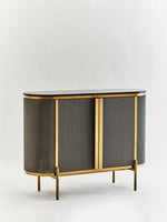 Dervio Grey Two Door Sideboard with Black Marble Top - Bargainia.com - 5018705991023