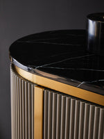 Dervio Grey Two Door Sideboard with Black Marble Top - Bargainia.com - 5018705991023