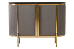 Dervio Grey Two Door Sideboard with Black Marble Top - Bargainia.com - 5018705991023